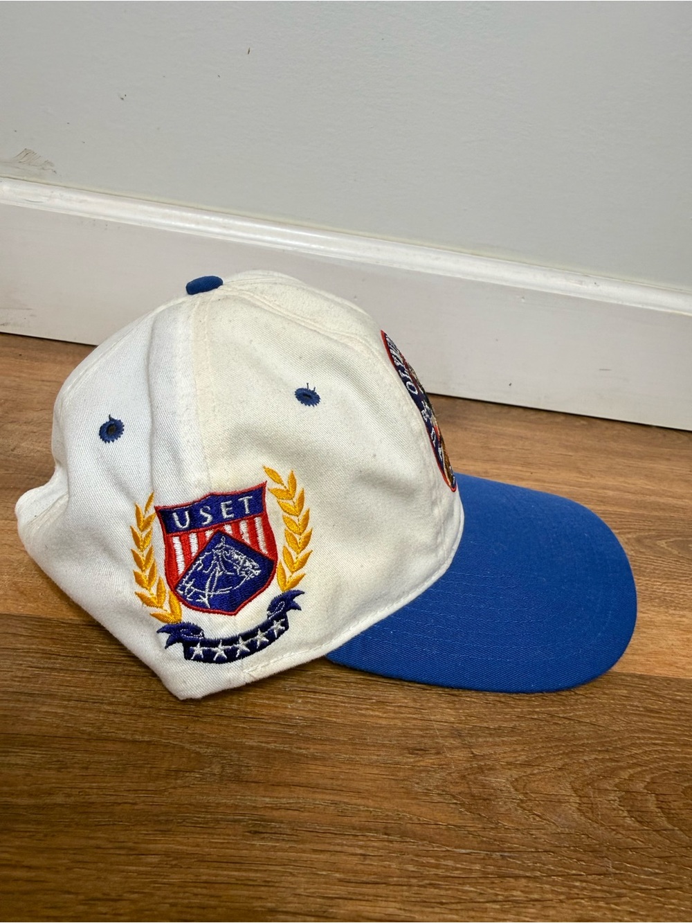 Vintage U.S. Olympic Team Equestrian White & Blue Hat - Picture 2 of 5